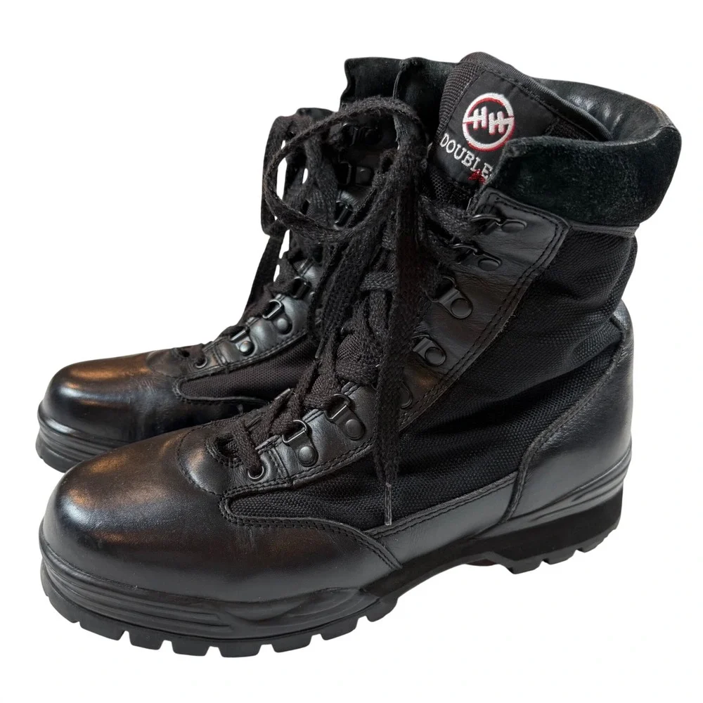 Double H Sport Mens Tactical Duty Boots Black Leather Nylon Combat 4800 Size 9 D